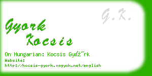 gyork kocsis business card